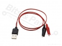 USB Cable USB male to alligator clips red/black